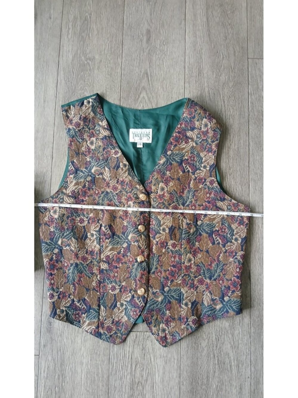 VTG Northern Traditions Floral Tapestry Vest Women’s Large Cottagecore Gobelin - Picture 6 of 8